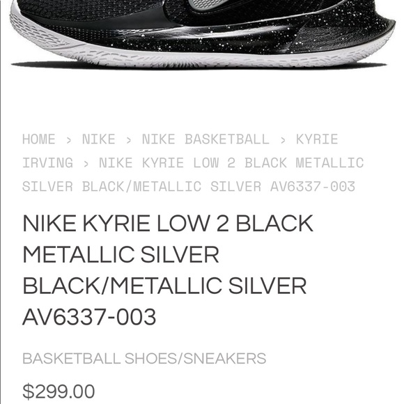 Nike Kyrie Low 2 Black/Metallic Silver - Picture 8 of 8
